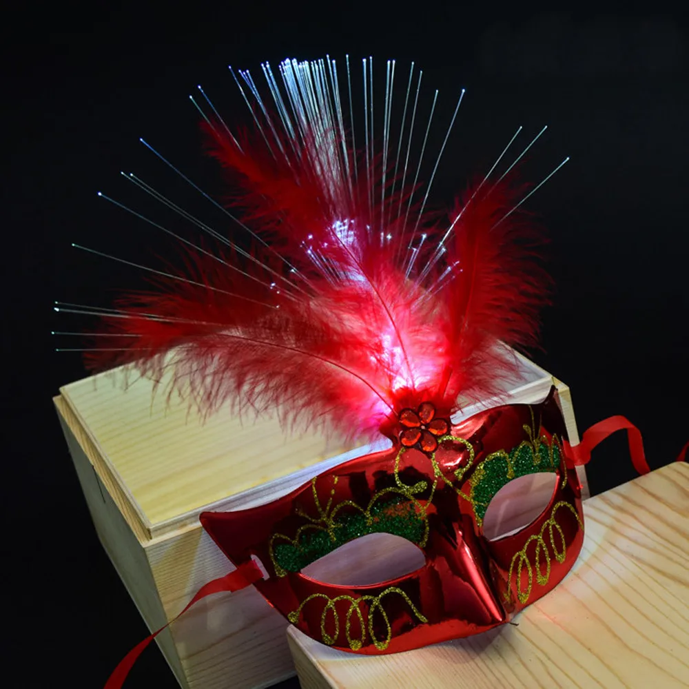 Для женщин Венецианский LEDFiber маска маскарадное нарядное платье вечерние платья