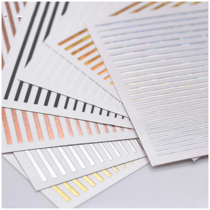 1 лист, наклейка для ногтей, золотая, Серебряная полоска, 3D металлическая полоска, самоклеющаяся лента, сделай сам, красота, украшение для ногтей, наклейка s, наклейки