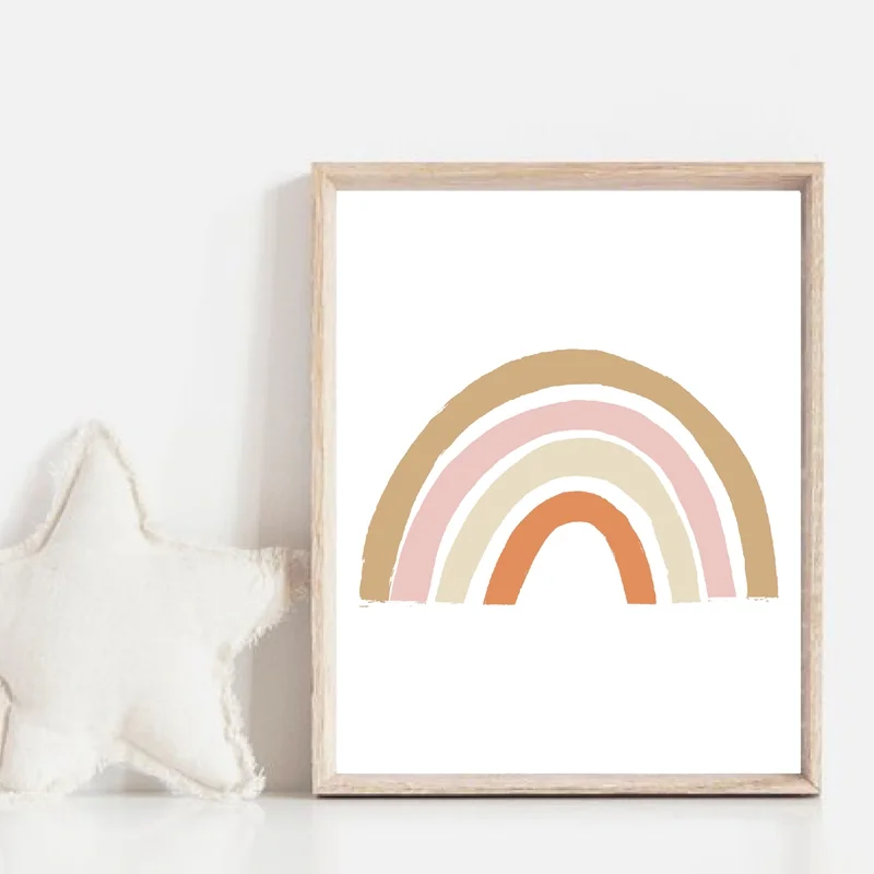 Настенная живопись на холсте радужная роспись картина для маленьких девочек