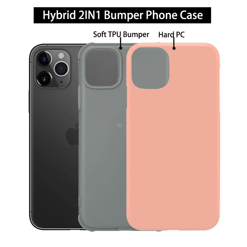 Ударопрочный бампер Coque для iPhone 11 Pro Max XS XR X XsMax 6 7 8 Plus TPU PC 2 в 1 чехол сверхмощная