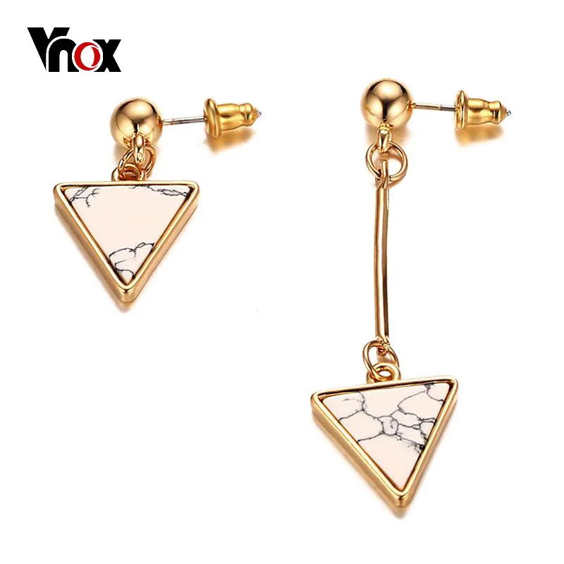 Vnox нерегулярные Для женщин Висячие серьги Природный камень Треугольники стрелка