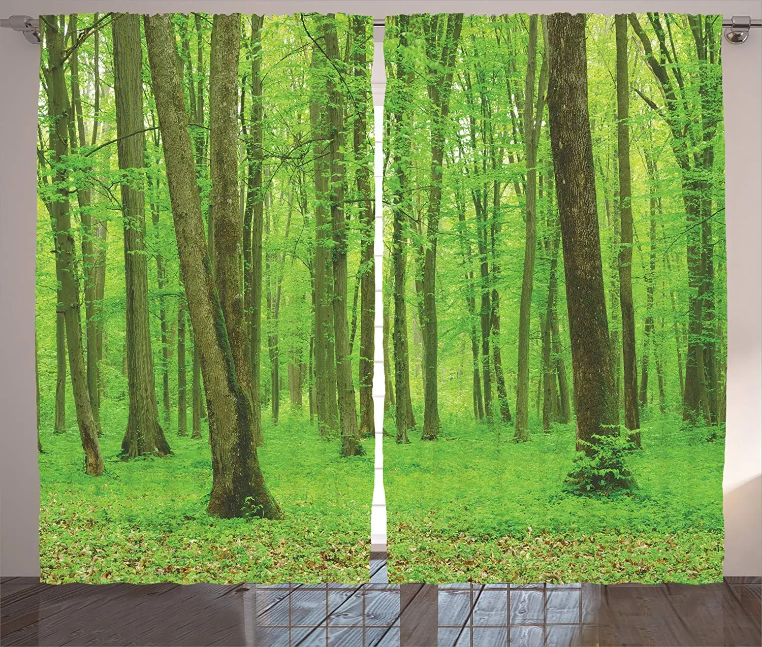 Фотообои с изображением весеннего леса в солнечный день свежие мягкие цвета как