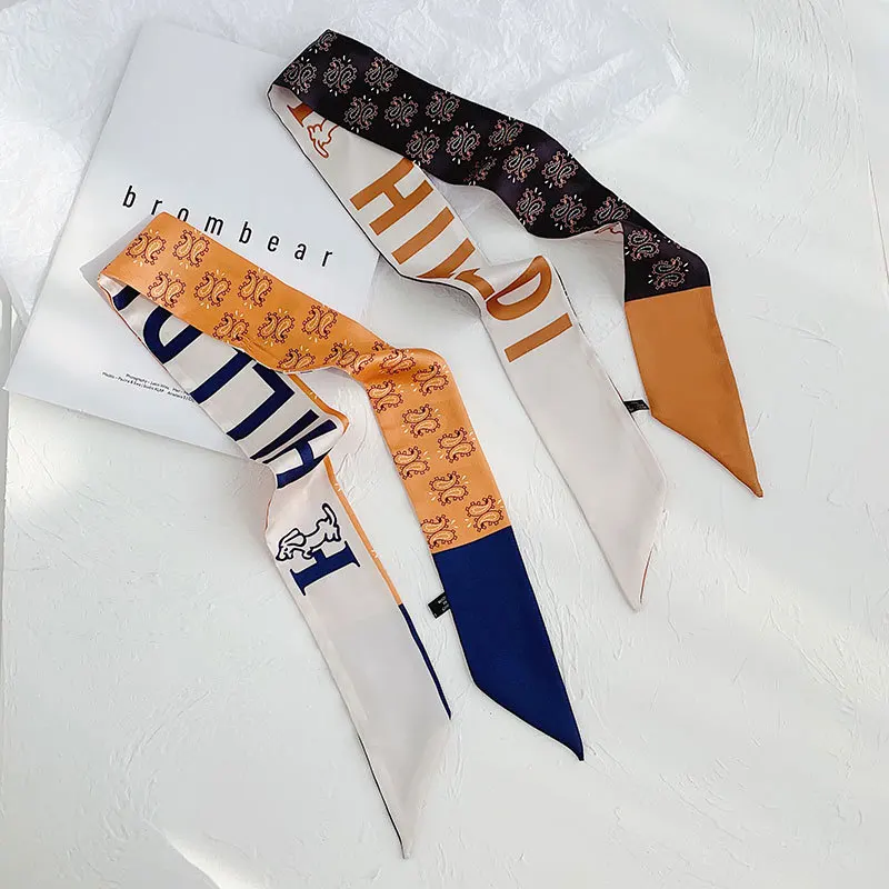 

Korea narrow scarf women's spring, summer and autumn scarf ribbon chic Joker strip decorative tie bag belt