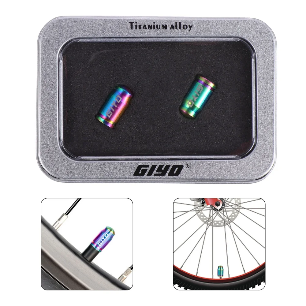 

2 Pcs Titanium Alloy Bike Tire Cap Air Nozzle Cap Bike Tire Cap