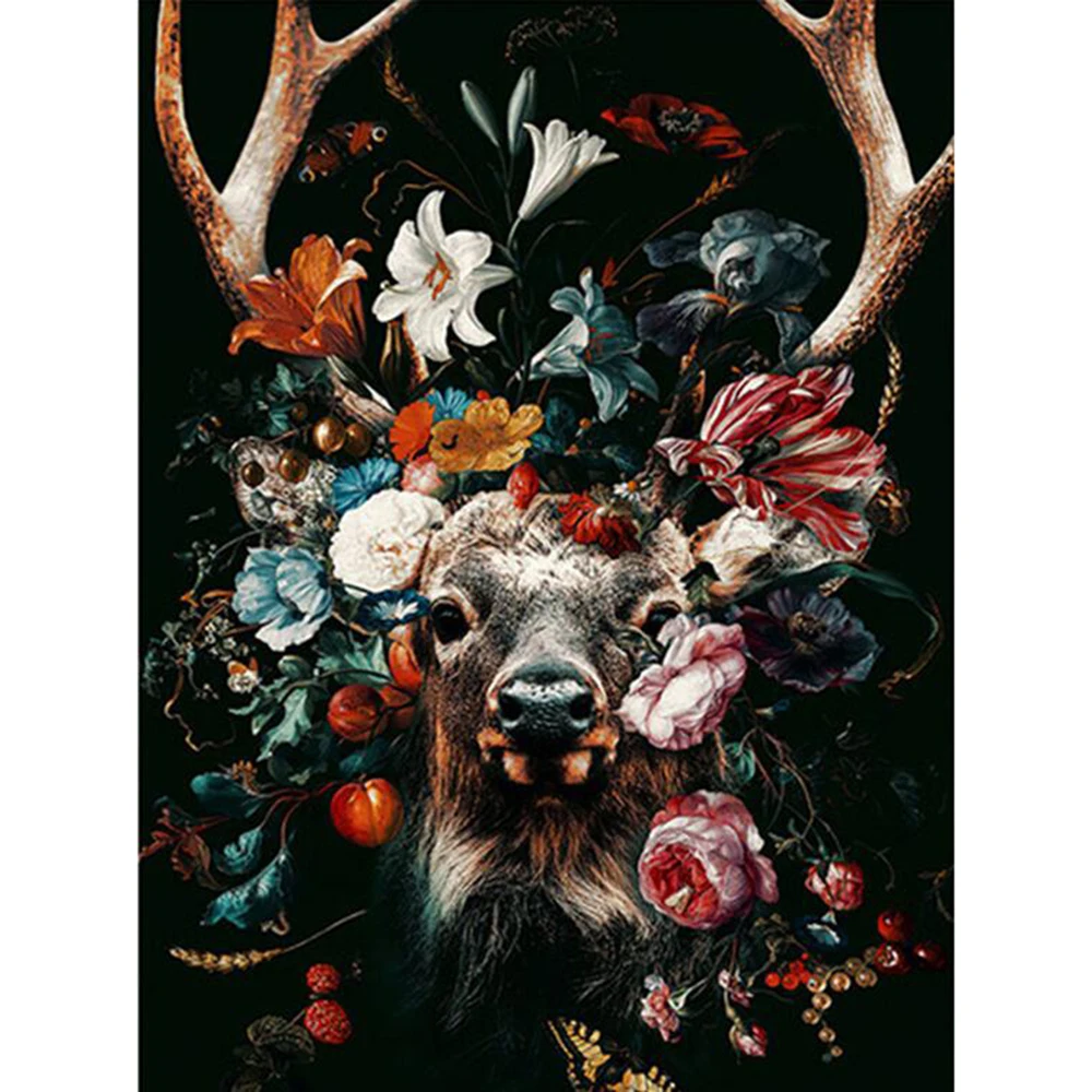 

Full Square/Round Diamond Painting Deer 5D DIY Diamond Embroidery Cross Stitch Animal Mosaic Pictures Wall Art