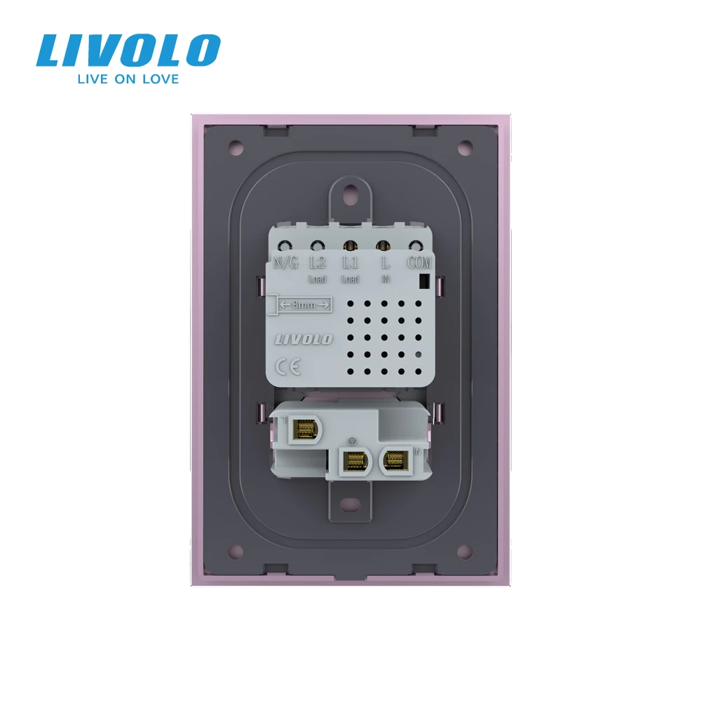 

Livolo US AU Standard 67.5mm Wall Touch Switch,2Way Remote Control,white crystal glass,plastic key,push button,with Brazil plug