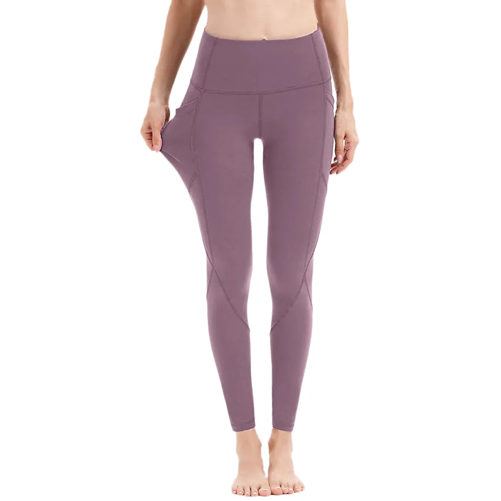 Леггинсы спортивные женские фитнес тренировки с карманами Фитнес Спорт Бег Йога