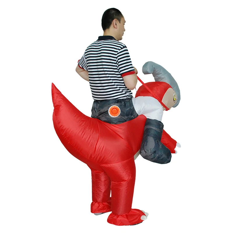 

Inflatable Dinosaur Costumes Red Parasauroloph Halloween Cosplay Carnival Party Costume for Adult Woman Man Role-Play