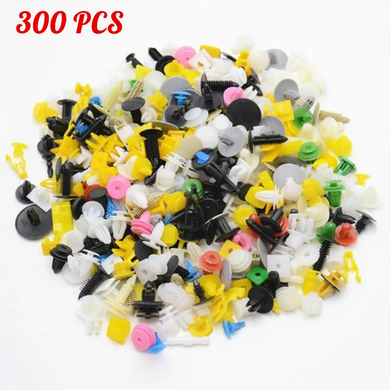 

300PCS Mixed Auto Fastener Vehicle Car Bumper Clips Retainer Fastener Rivet Door Panel Fender Liner Universal Fit for All Car