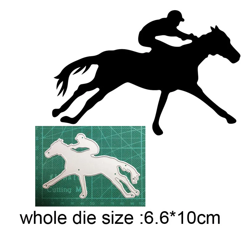 Metal dies Man Riding Horse Cutting Dies Stencils For DIY Scrapbooking Craft Paper Card Making Embossing Cuts New 2021 | Дом и сад