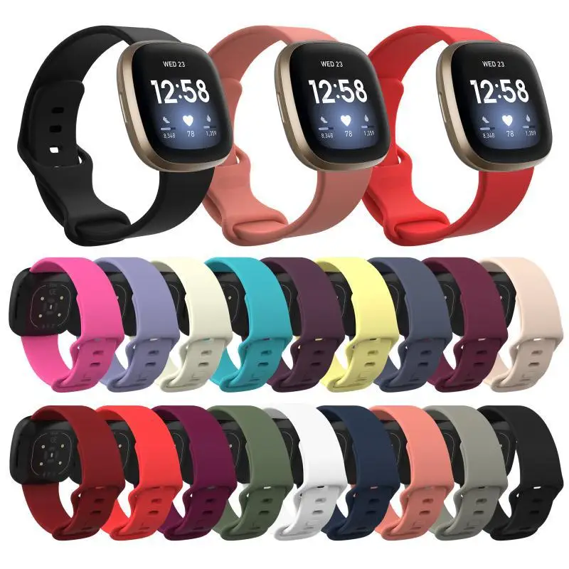 For Fitbit Versa 3/Sense Soft Silicone Watch Band Strap Wrist Accessories Straps Wristband Waterproof