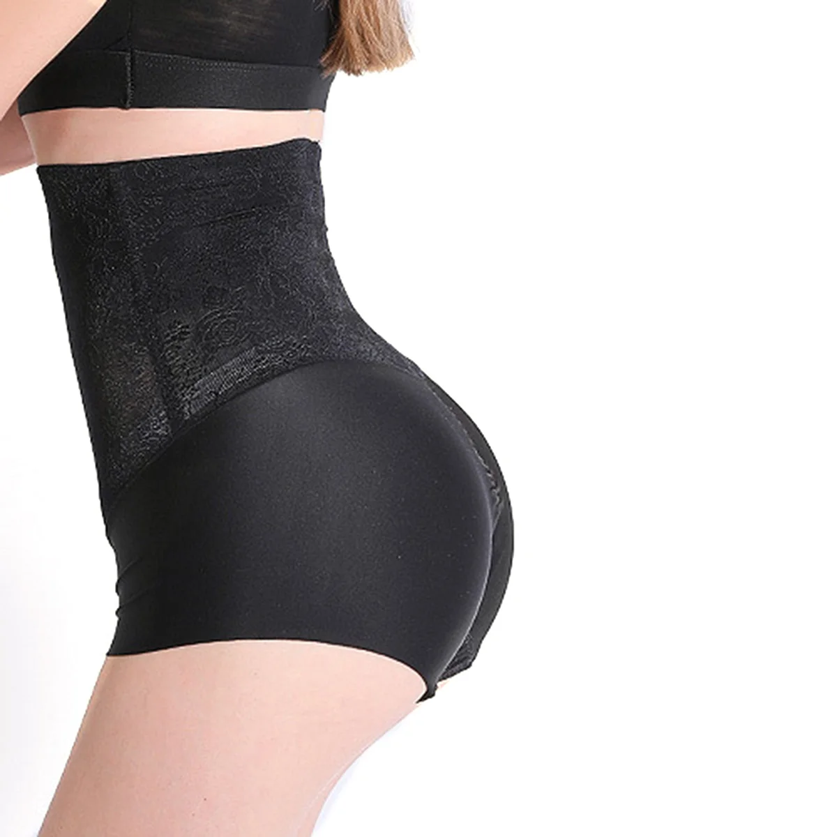 

Female Underpants Fashionable Solid Color High Waist Underpants for Women Black/Skin Color