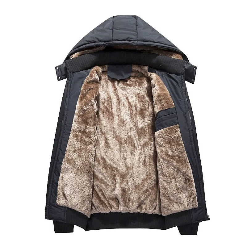 Зимняя мужская хлопковая приталенная толстая пуховая куртка Мужская парка