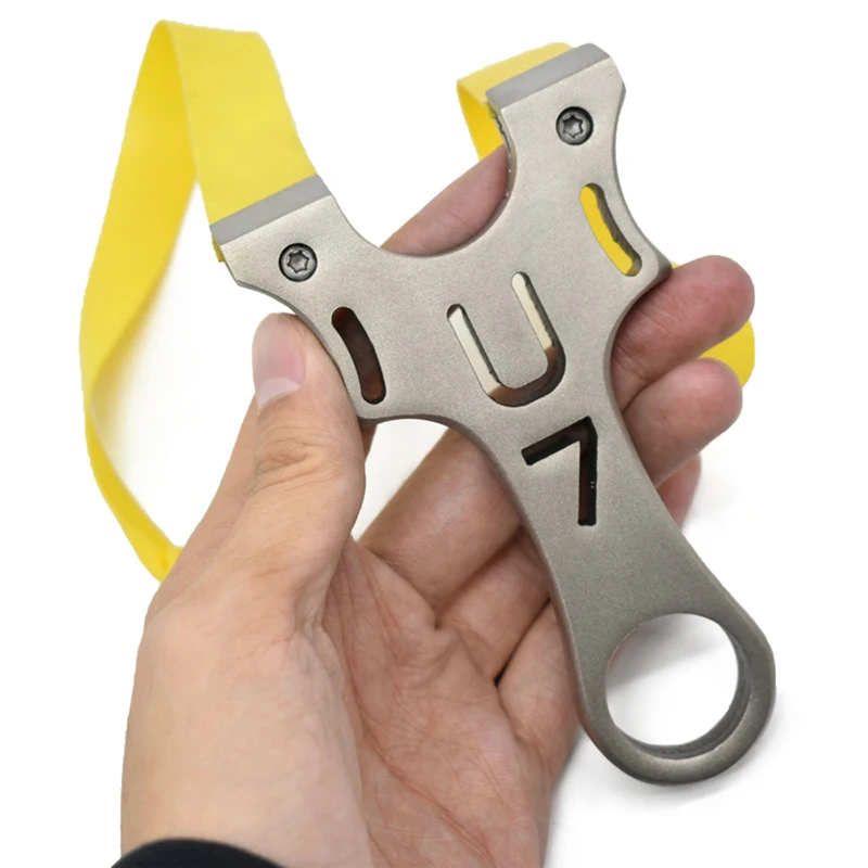 

Powerful Stainless Steel Slingshot Flat Rubber Band Catapult Hunting Fish Slingshot Gift for Children