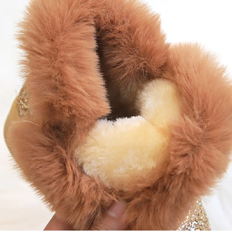 Детские ботинки 2020 корейские модные зимние для девочек детские блестящие