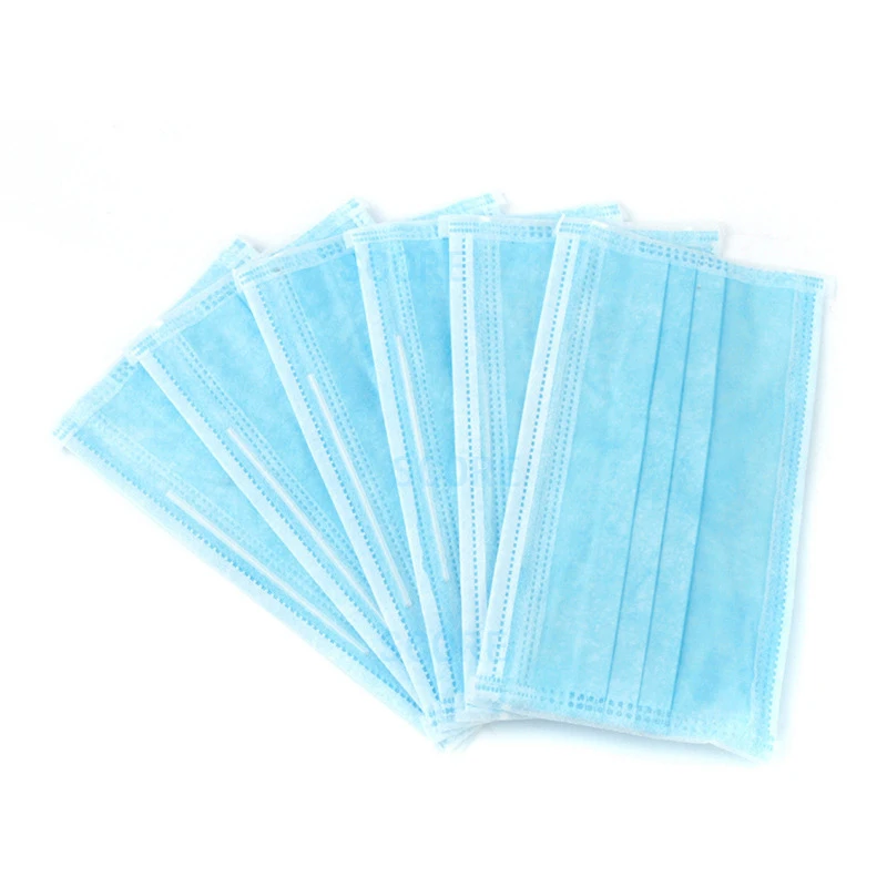 Instock 50Pcs Mask Disposable Nonwove 3 Layer Ply Filter mouth Face mask filter safe Breathable Protective masks | Красота и здоровье