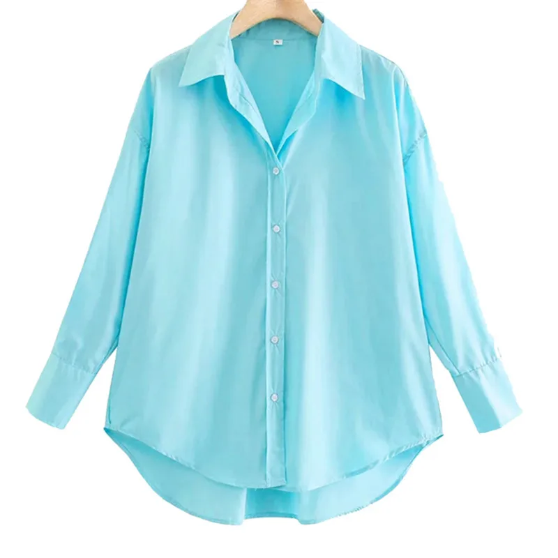 Блузка Catte Женская на пуговицах модный свободный поплиновый Топ винтажная