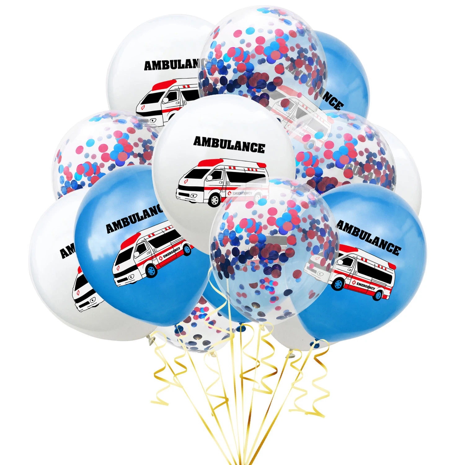 15 шт. латексные воздушные шары с конфетти в стиле мультфильма скорая помощь