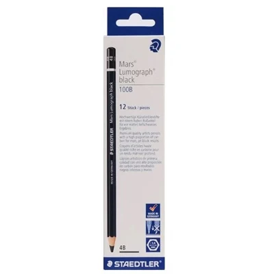 12 шт., профессиональный карандаш Staedtler 100B, карандаши для рисования, Студенческие карандаши для рисования, угольный карандаш, школьные канцелярские принадлежности, офисные принадлежности - Цвет: 4B