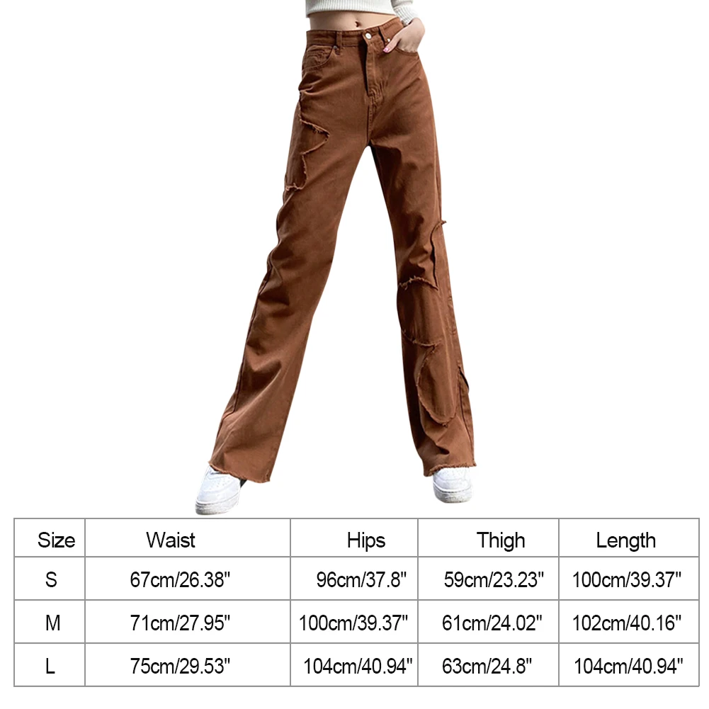 

Summer Women Casual Fashion Floral Patchwork High Waist Straight Long Pants Streetwear Ladies Leisure Raw Edges Trousers#38
