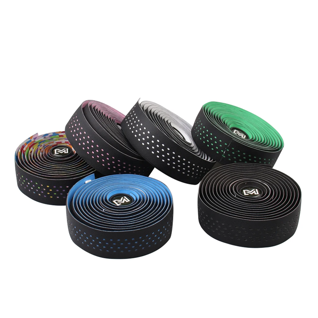 

2pcs PU Leather Cycling Road Bike Bicycle Handlebar Wrap Tape With Bar Plug