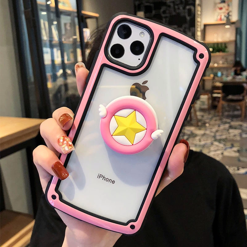 Оранжевый Для iphone XS Max X XR Sailor moon sakura melody полное покрытие Броня чехол для iphone 11 pro 8 plus 7 6S противоударный чехол+ подставка - Цвет: Оранжевый