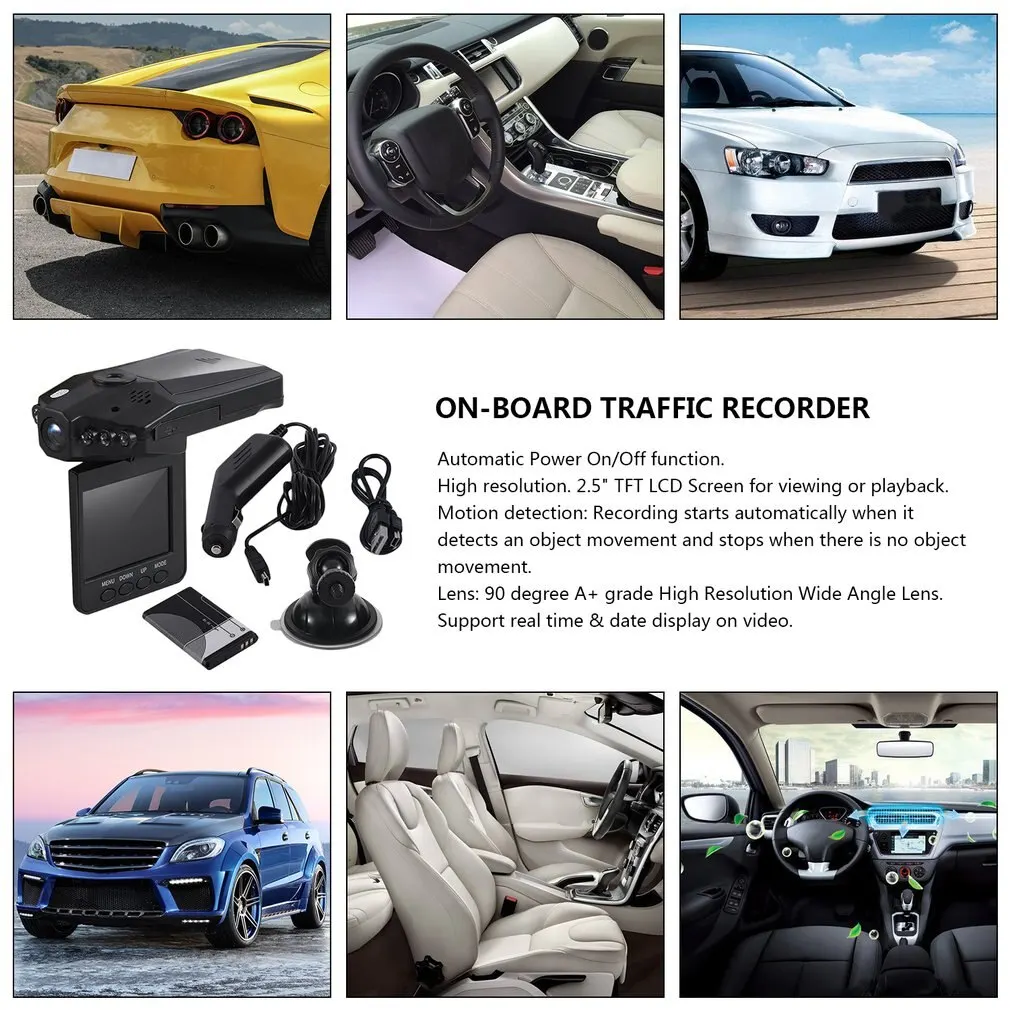 

General 2.5 inch Car LED DVR Road Dash Video Camera Recorder Camcorder LCD Parking Recorder CMOS Senser High Speed Recording