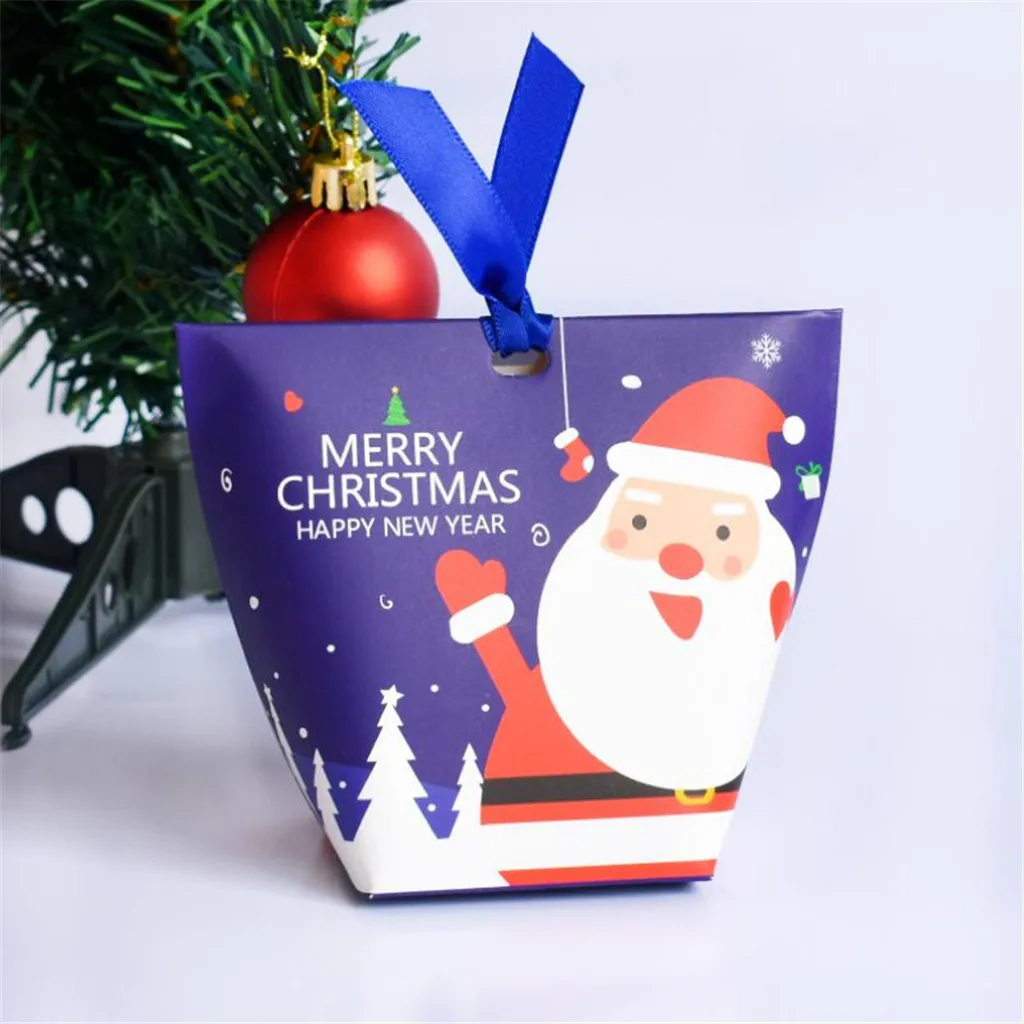 12pc Christmas Packing Gift Bag Candy Boxes For Kids Birthday Wedding Favors Box Packaging Paper Bags Event Xmas Party Supplies | Дом и сад