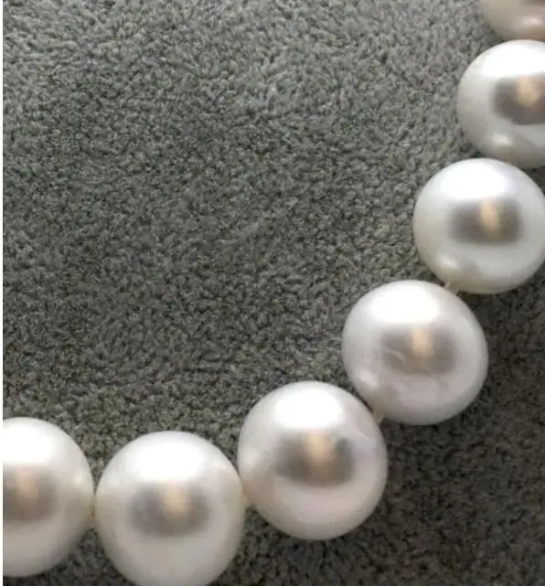 ?? Aaaa 925シルバー11-12ミリメートルナチュラルグレー淡水真珠のネックレスラウンド本物の女性祖母ギフト18インチ