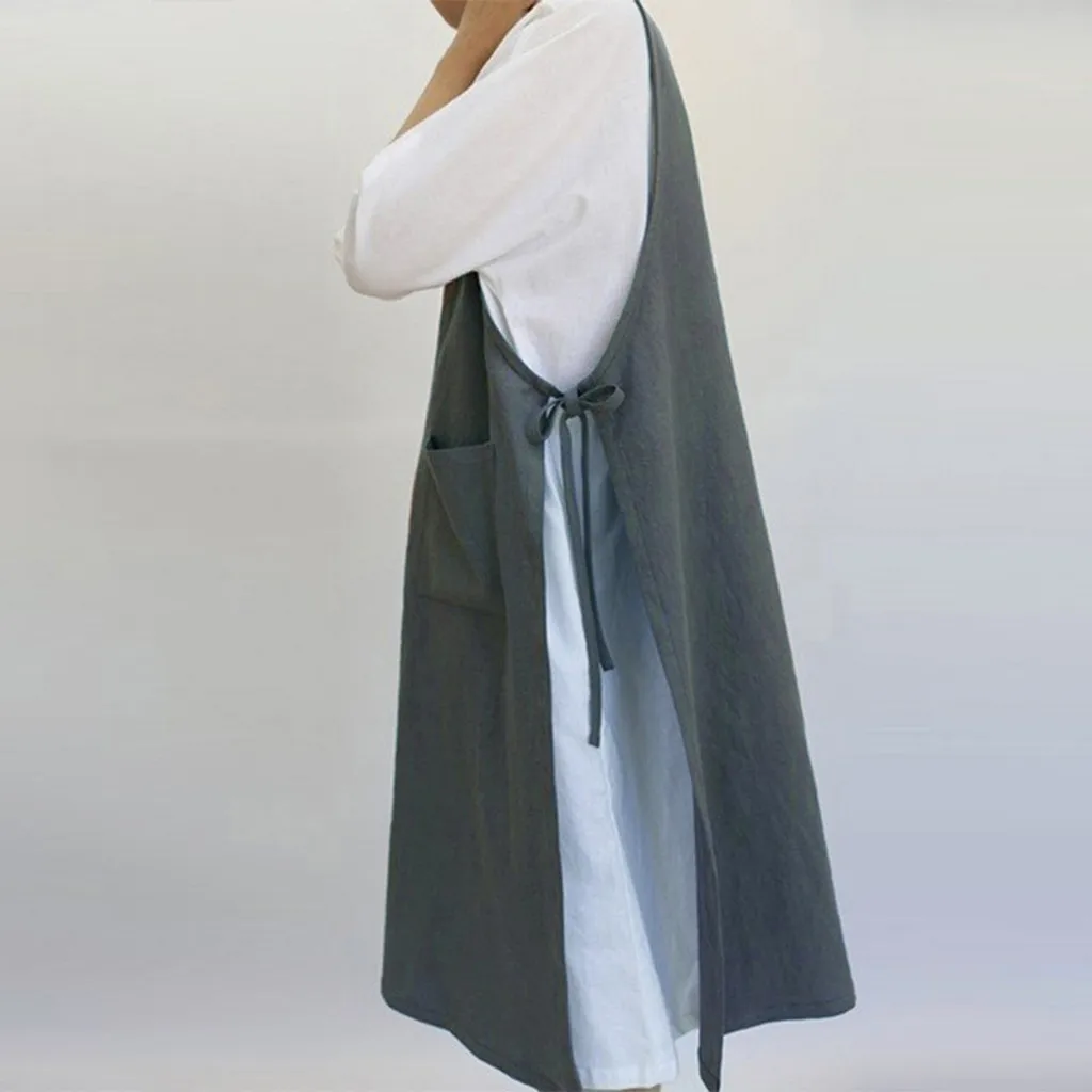 Платье женское повседневное без рукавов хлопковое льняное платье большого