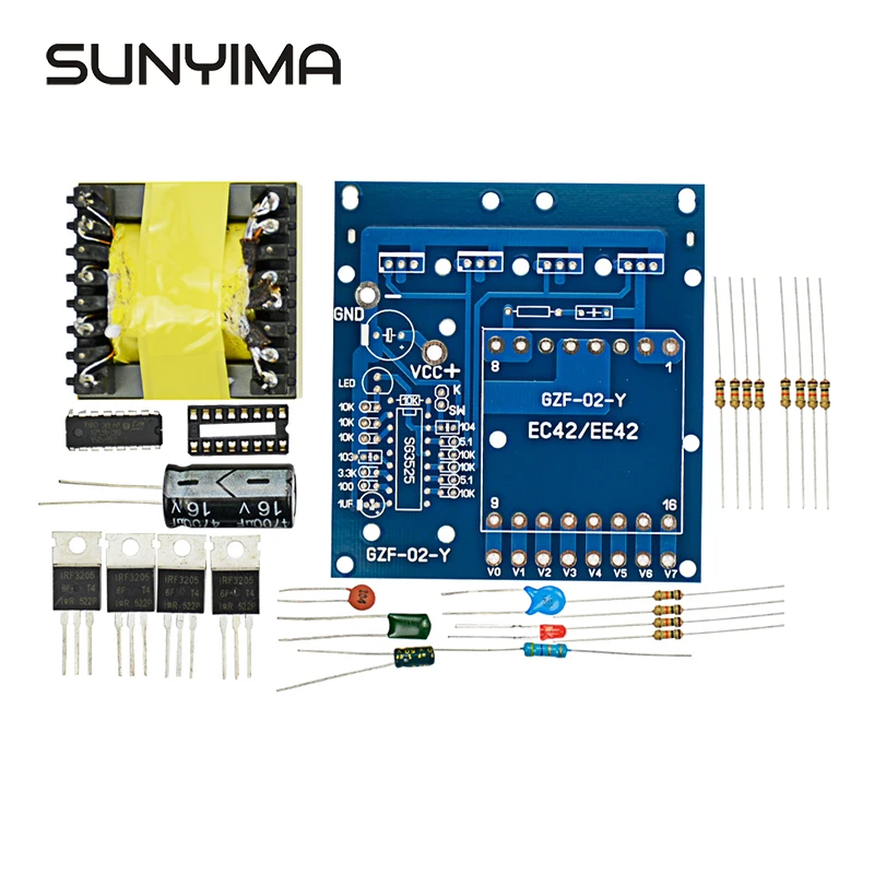 SUNYIMA 1 шт. инвертор 12 В постоянного тока 220 В 380 в 18 в 500 Вт DIY Kit преобразователь частоты