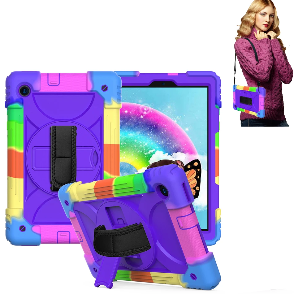 

Heavy Duty Silicone Case for Lenovo Tab M10 FHD Plus Kids Case 10.3 inch TB-X606X TB-X606F Shockproof Cover with Shoulder Strap