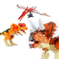 dinosaur toy jurassic park moc dinosaur assembled building block model creative deformation dinosaur set boy toy christmas gift