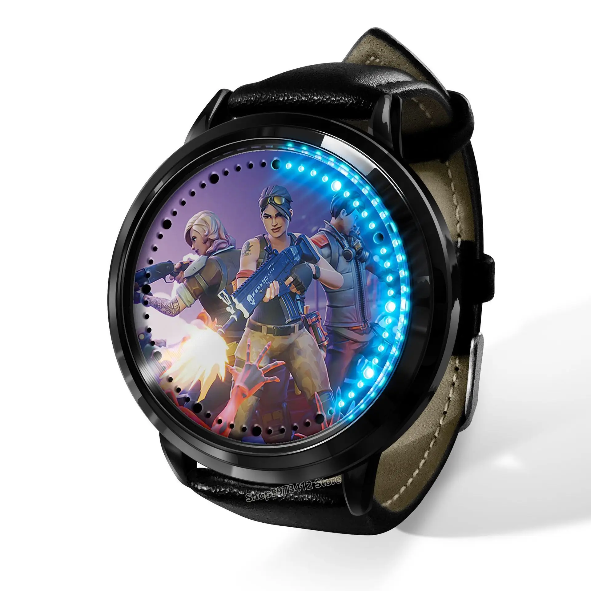 Светодиодные часы Fortnites с сенсорным экраном мультяшная крепость ночная