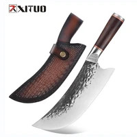 xituo cleaver knife kitchen chef knife stainless steel razor sharp slicing knife meat butcher knife hunting survival meat knife