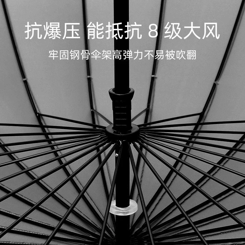Comprare Ombrello Nero Moda Outdoor Grande Antivento Manico Lungo Ombrello Adulto Resistente Al Vento Forte Guarda Chuva Rain Gear BG50UM