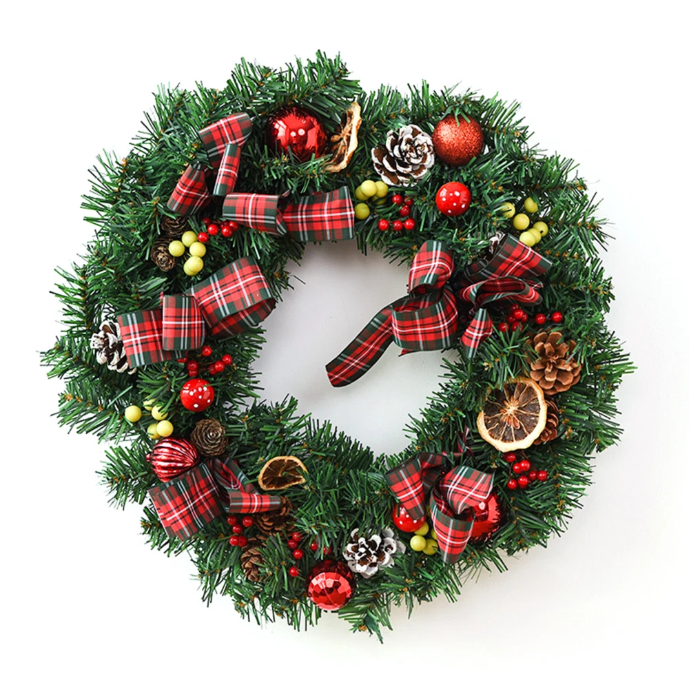 

Сосновые конусы, Рождественский Декор, домашний декоративный венок для входной двери, фрукты, листья, снежинки, рождественские художествен...