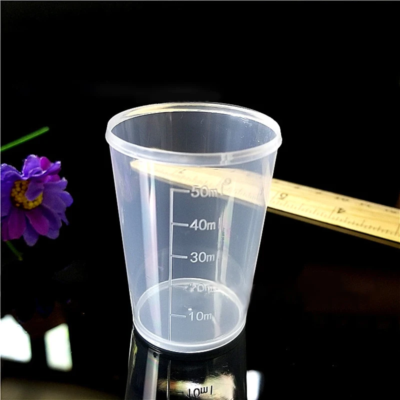 

10Pcs 50ML Transparent Clear Measuring Cup Household Kitchen Cooking Tool Maatbeker Vloeistoffen Silicone Resin Glue Tools