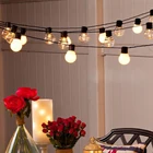 5 м 20 шариковых ламп AC 220 В светодиодный садовый светильник молочнаяпрозрачная лампа освещение двора и патио винтажная Декоративная гирлянда уличные лампы