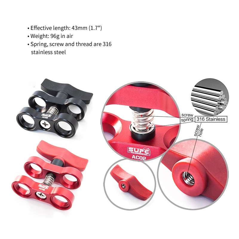 SUPE Подводная лампа с 2 отверстиями 3 отверстия поворотный зажим зажим-бабочка