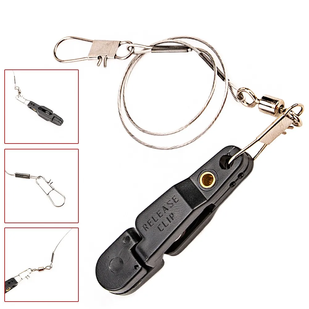 

20cm Snap Release Clip With Leader Snap Adjustable Line Heavy Tension Release Snap Corrosion Resistant Clips Fishing Tackle
