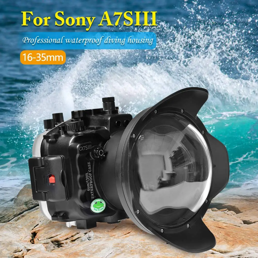 

Seafrogs 40M/130FT Underwater Housing For Sony A7S III A7SIII A7S3 A7 SIII Alpha 7S 3 (FE 16-35mm) Diving Case Waterproof