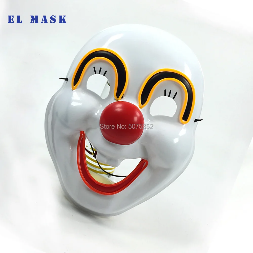 GZYUCHAO EL Smile Joker маска счастливого клоуна светящаяся для детей и взрослых мигающая