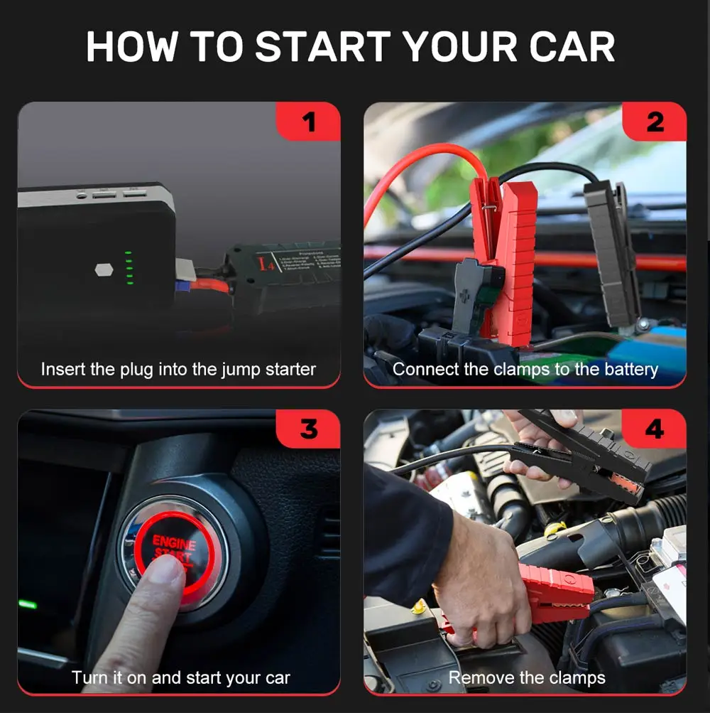 12v car jumper mobile starter with sos light mobile phone charge multi function car booster pack free global shipping
