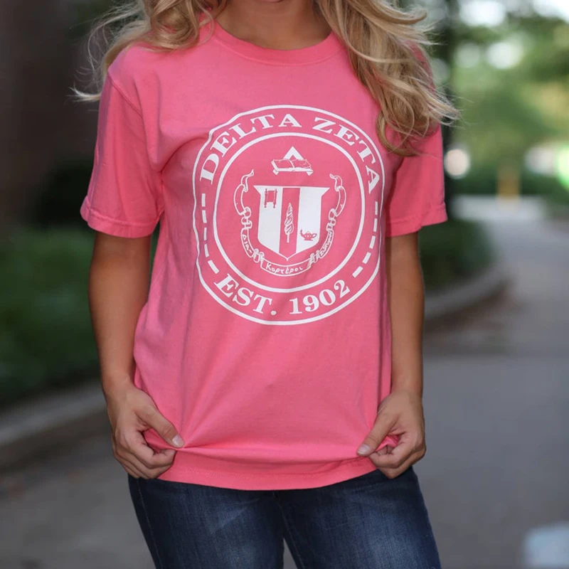

Delta Zeta Loose fashion printed short-sleeved T-shirt