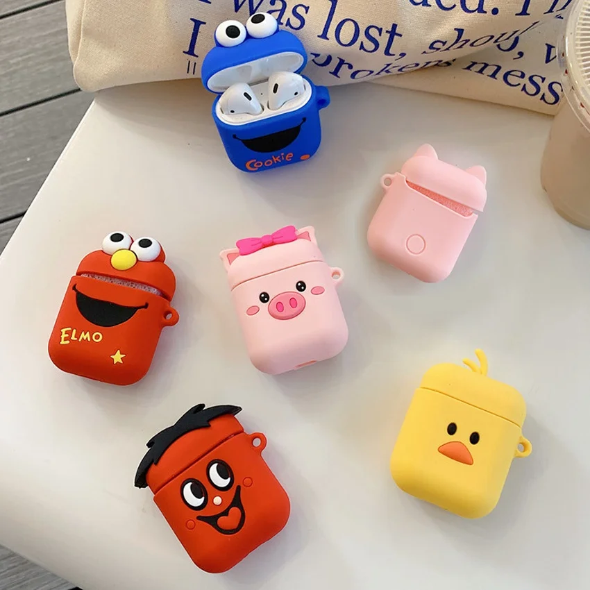 Чехол для airpods, милый мультяшный защитный чехол для airpods, беспроводной чехол для наушников air pods 2, силиконовый чехол для наушников, fundas