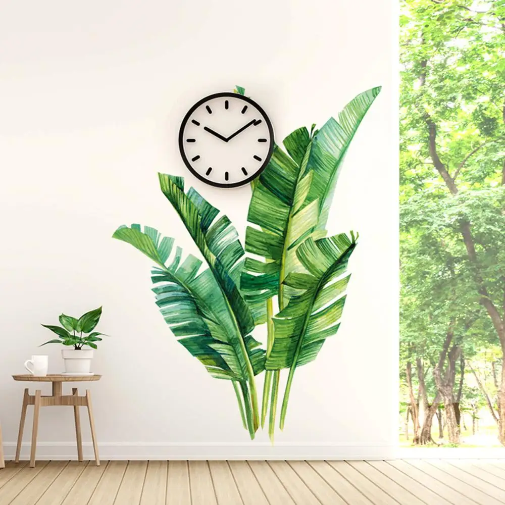 

3D Fresh green grass baseboard PVC Wall Stickers Skirting kids living Room Bathroom Kitchen Decoration Wall Mural Palm Leaves