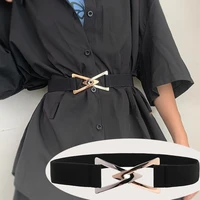 fashion triangle buckle corset belt womens decorative elastic waist starp with dress suit waist simple waistband