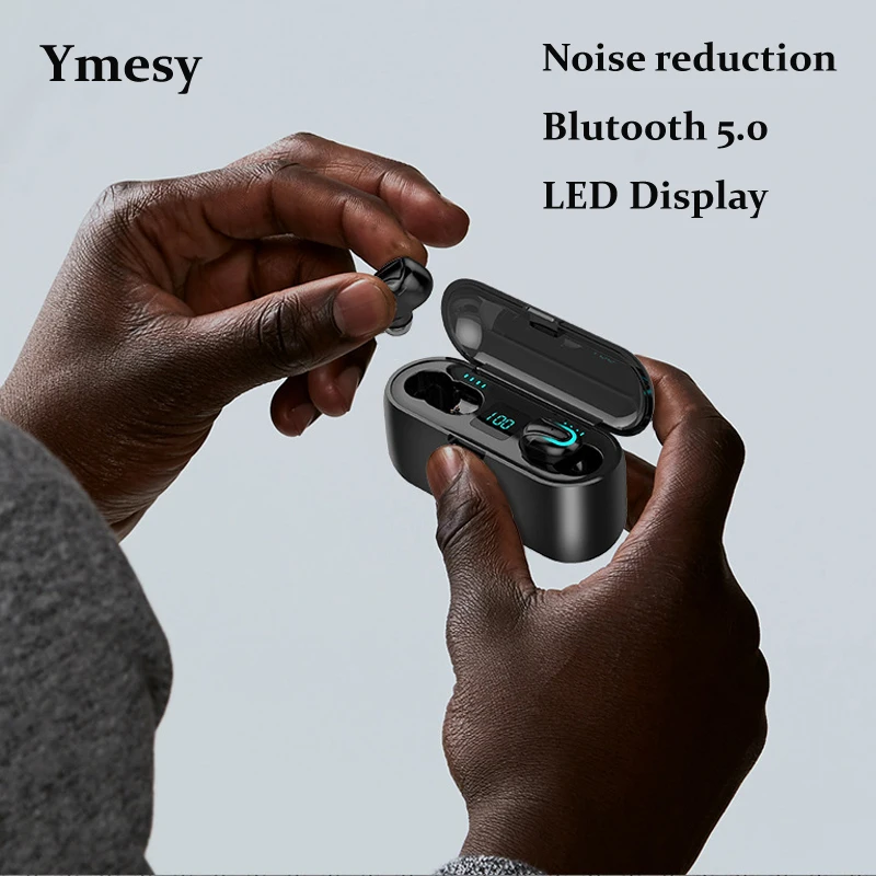 

Ymesy Bluetooth 5.0 TWS LED Headphons Wireless Earbuds Sport Handsfree Headset 3D Stereo Gaming Earphone With Mic Charging Box