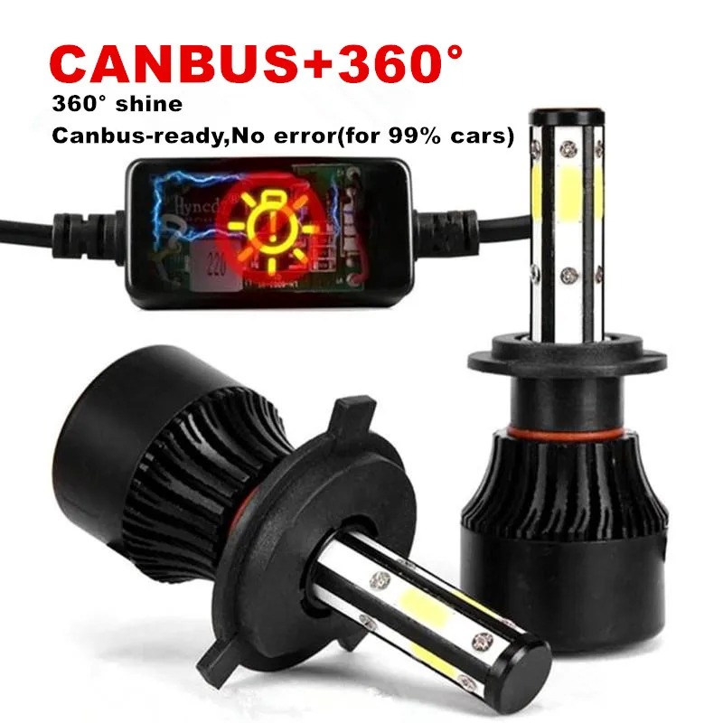 3D CANBUS Вдлительную 5 сторон 14000LM H7 Автомобильный светодиодный фар без ошибки H11 светодиодный Canbus Headlmp лампы H4 H8 H9 9005 9006 100 Вт Авто Противотуманные фары 12V 24V - Испускаемый цвет: 3D CANBUS